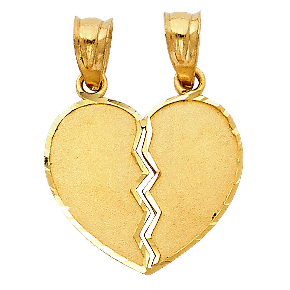 14K Yellow Gold Mom, Family, Baby & Heart Pendant - PT415