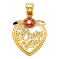 14K Yellow Gold Mom, Family, Baby & Heart Pendant - PT416