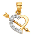 14K Yellow Gold Mom, Family, Baby & Heart Pendant - PT420