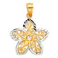 14K Yellow Gold Flower & 15 Años Pendant - PT432