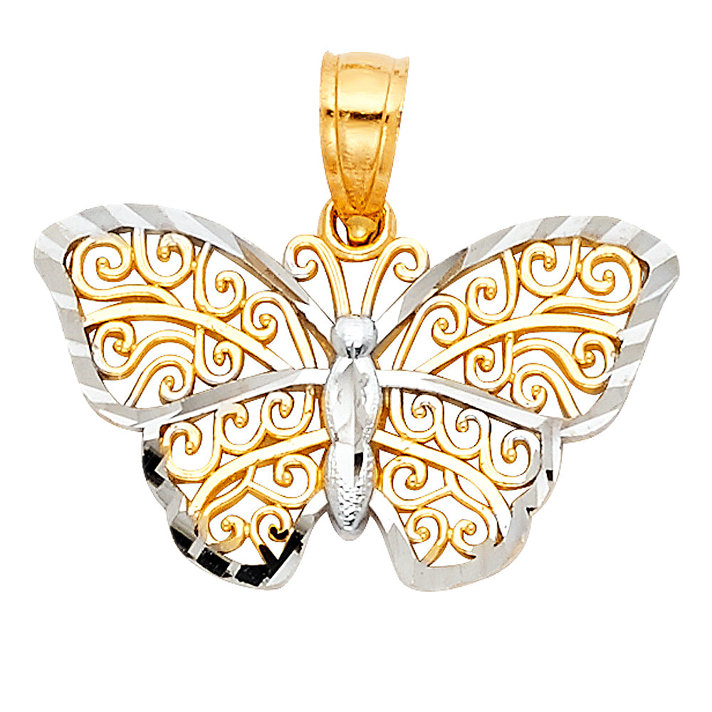 14K Yellow Gold Animal, Sea Life & Butterfly Pendant - PT433