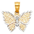 14K Yellow Gold Animal, Sea Life & Butterfly Pendant - PT434