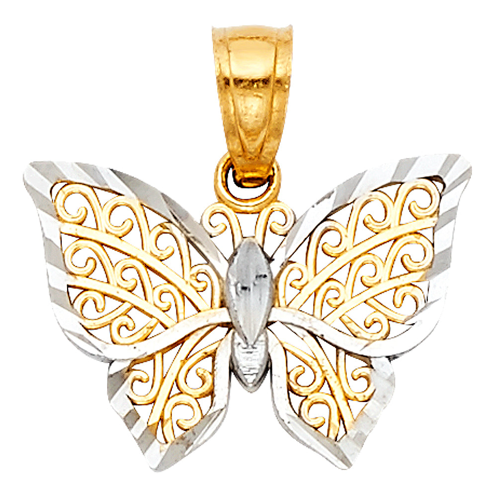 14K Yellow Gold Animal, Sea Life & Butterfly Pendant - PT434