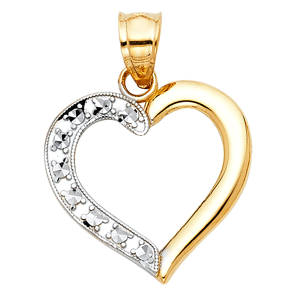 14K Yellow Gold Mom, Family, Baby & Heart Pendant - PT436