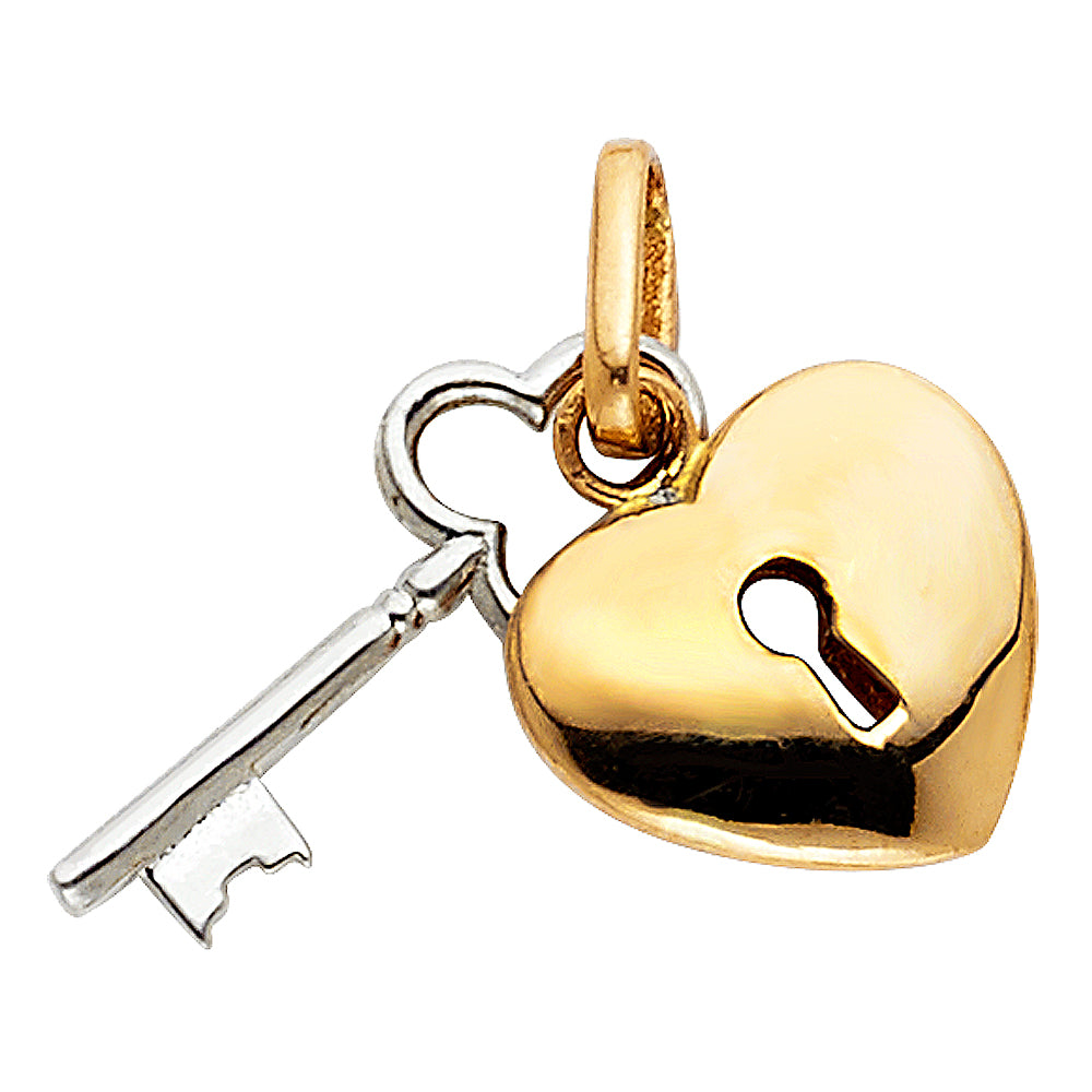 14K Yellow Gold Key, Music & Assorted Pendant - PT451