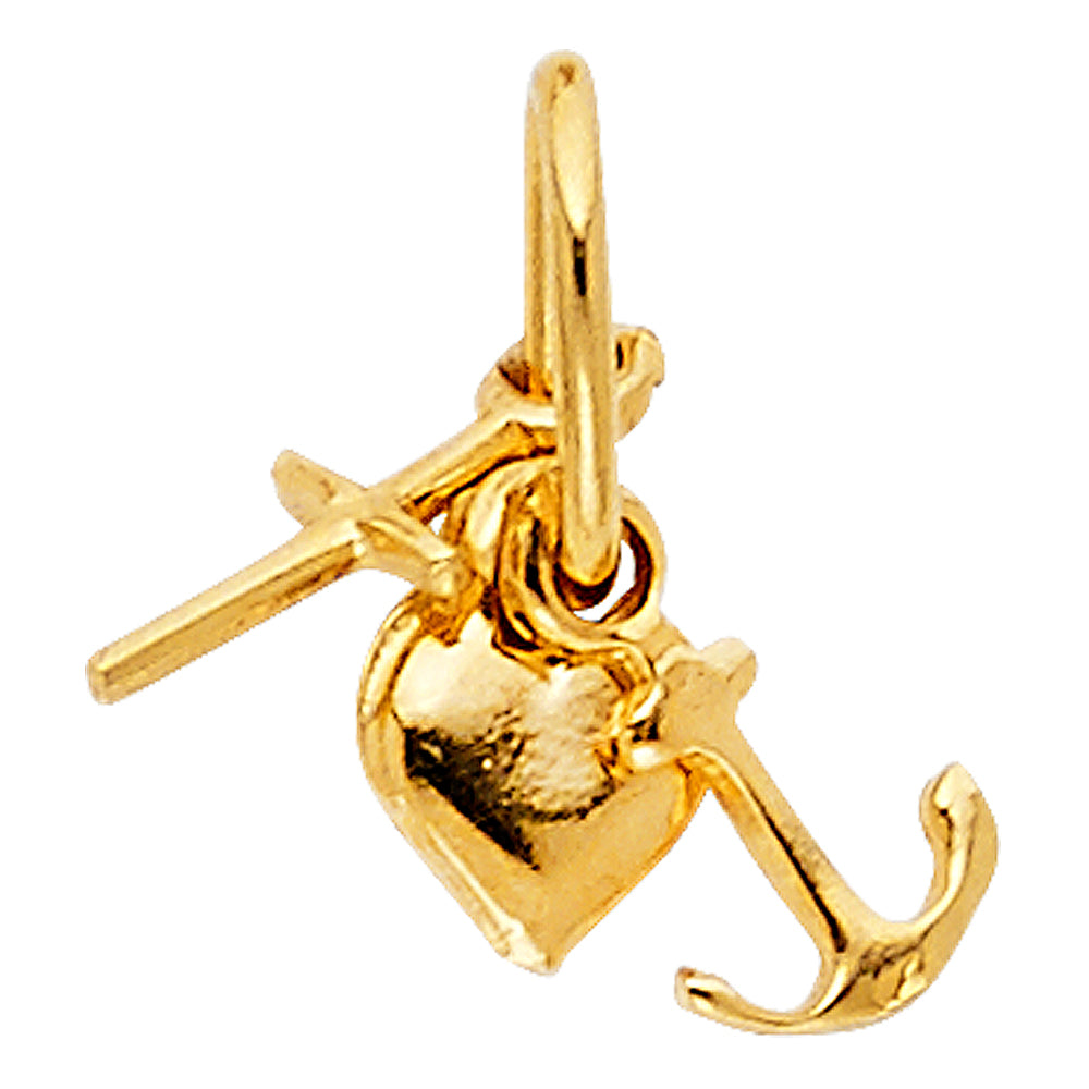14K Yellow Gold Key, Music & Assorted Pendant - PT462