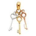 14K Yellow Gold Key, Music & Assorted Pendant - PT466
