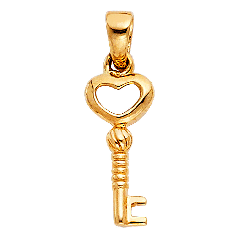 14K Yellow Gold Key, Music & Assorted Pendant - PT468