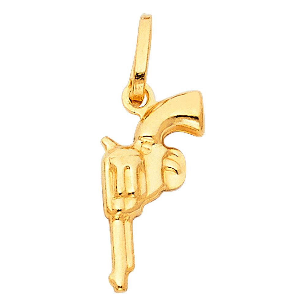 14K Yellow Gold Gun, Money & Animal Pendant - PT481