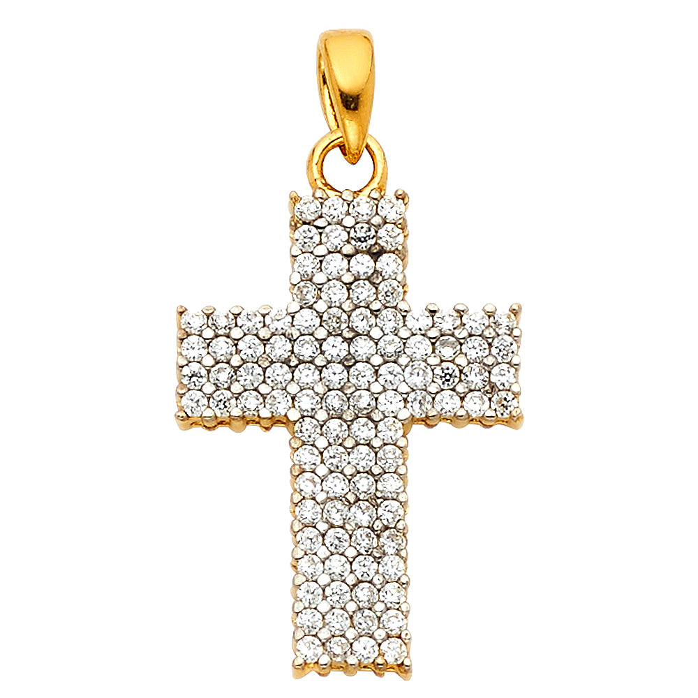 14K Yellow Gold Cross Pendant - PT529