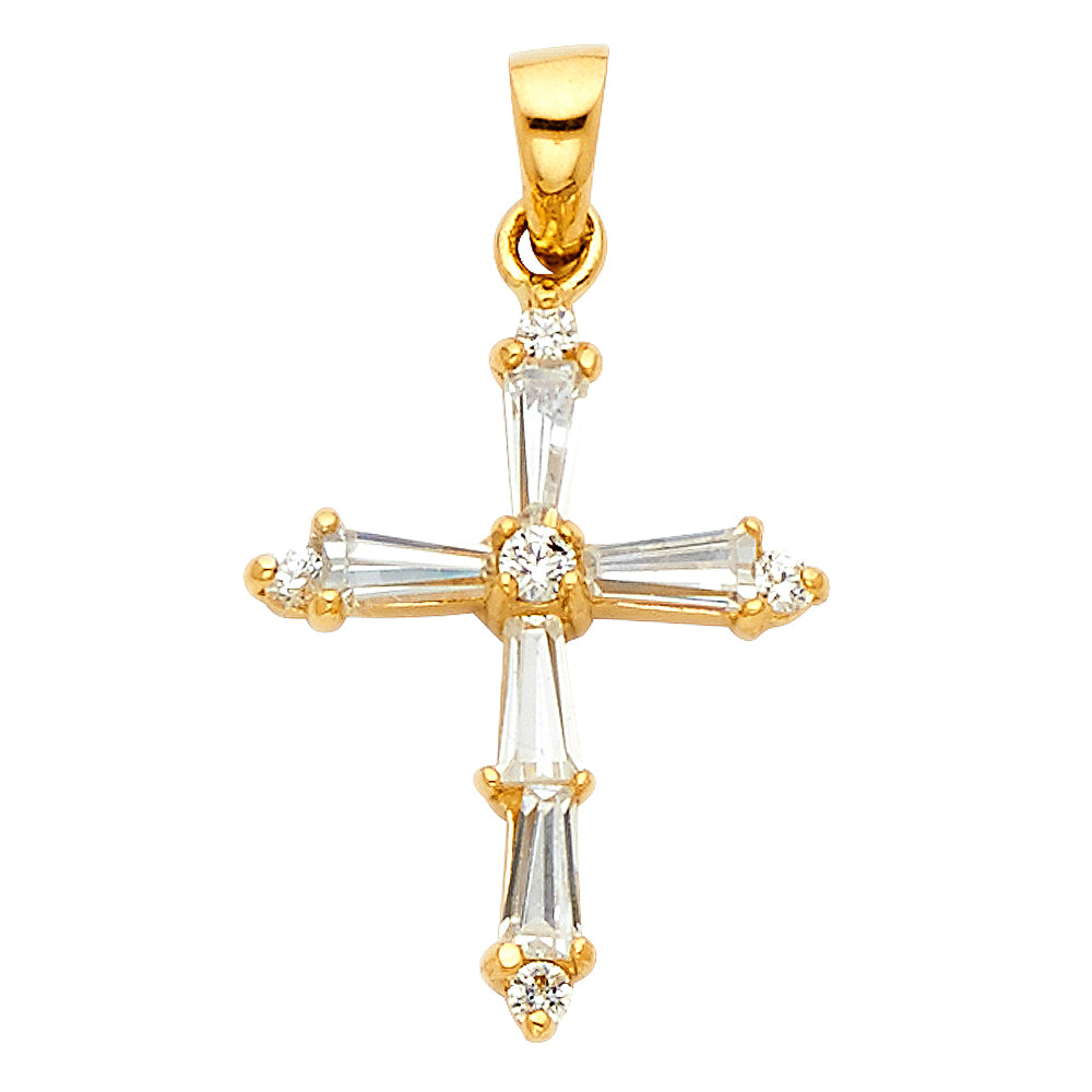 14K Yellow Gold Cross Pendant - PT538