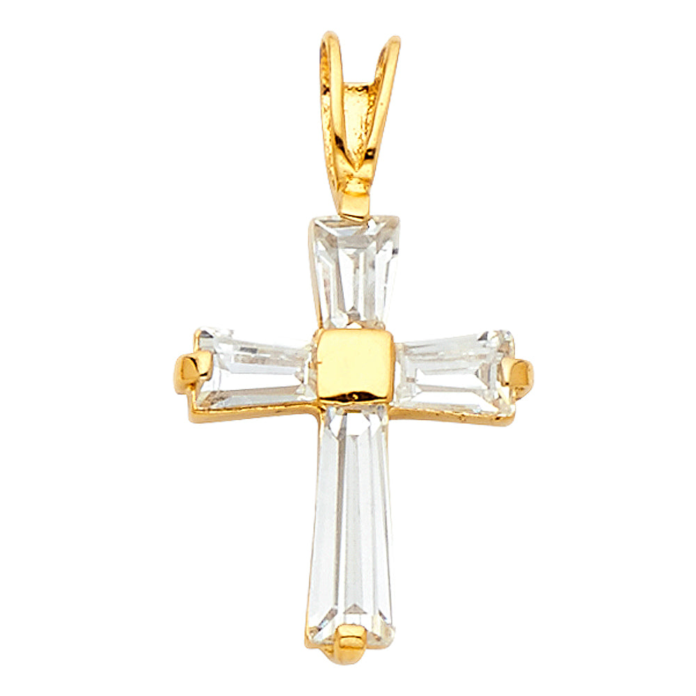 14K Yellow Gold Cross Pendant - PT541