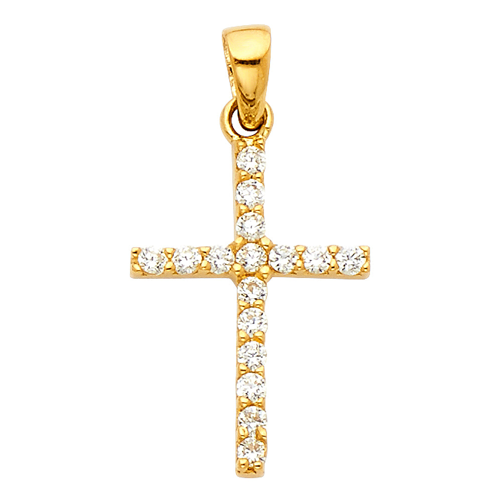 14K Yellow Gold Cross Pendant - PT542