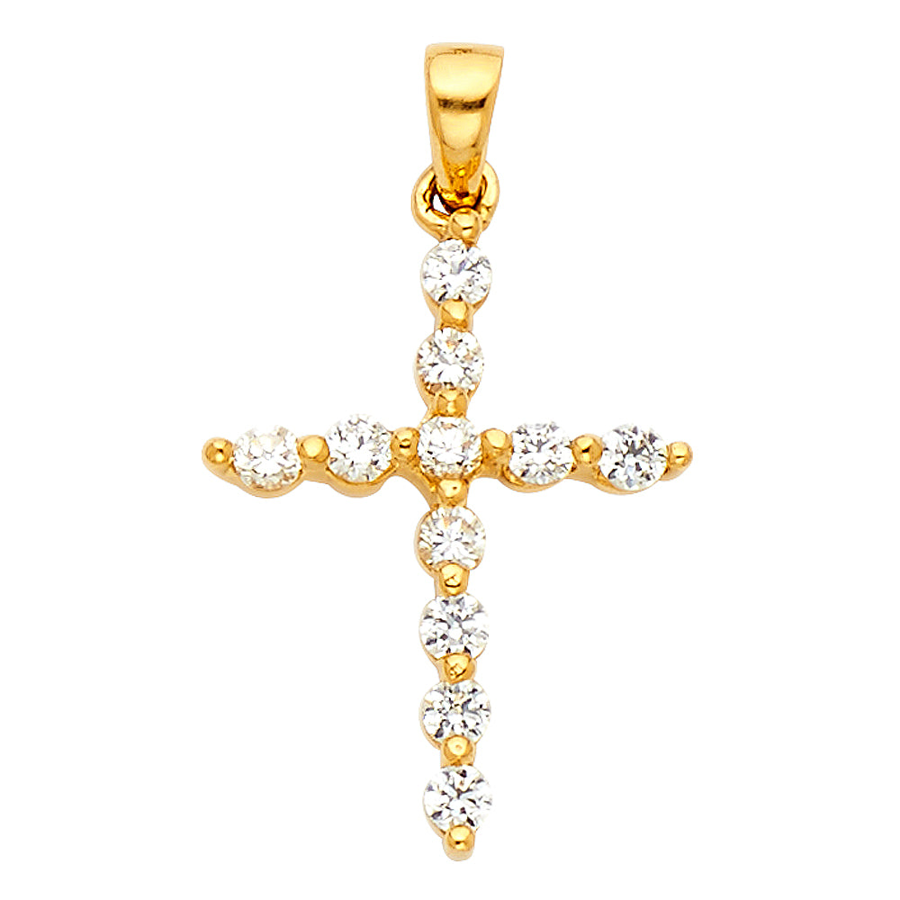 14K Yellow Gold Cross Pendant - PT543