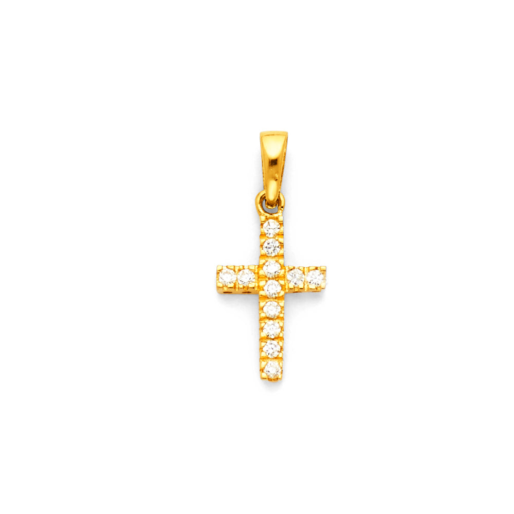 14K Yellow Gold Cross Pendant - PT544