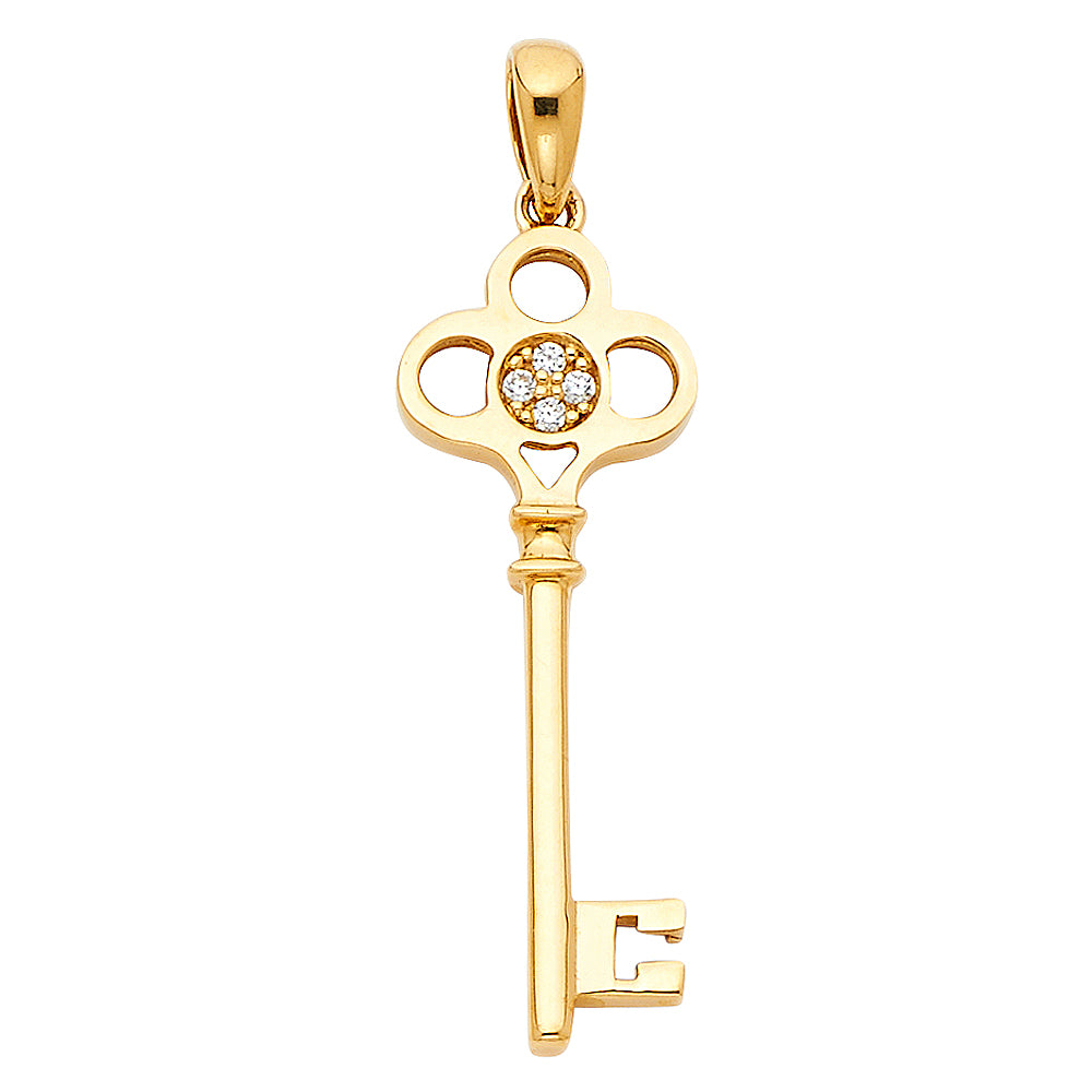 14K Yellow Gold Key, Music & Assorted Pendant - PT554