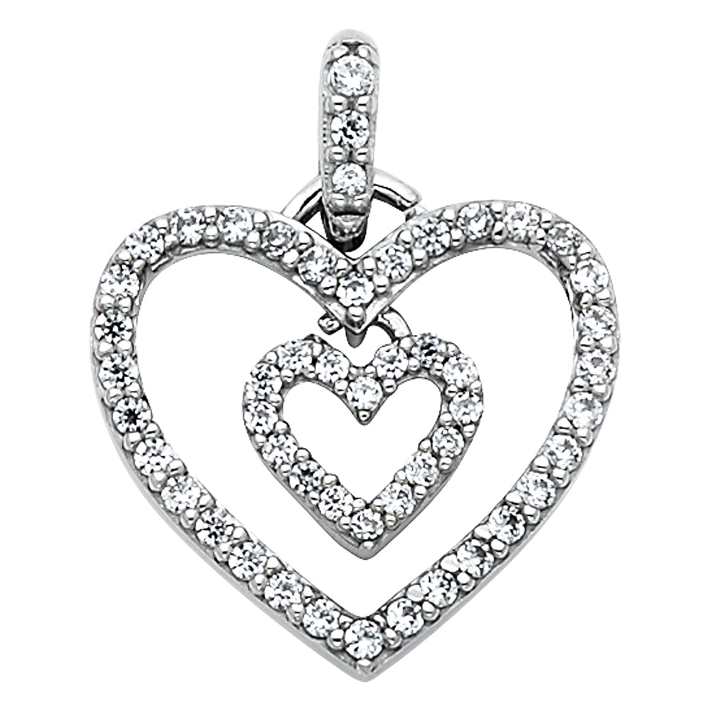 14K Yellow Gold Mom, Family, Baby & Heart Pendant - PT563