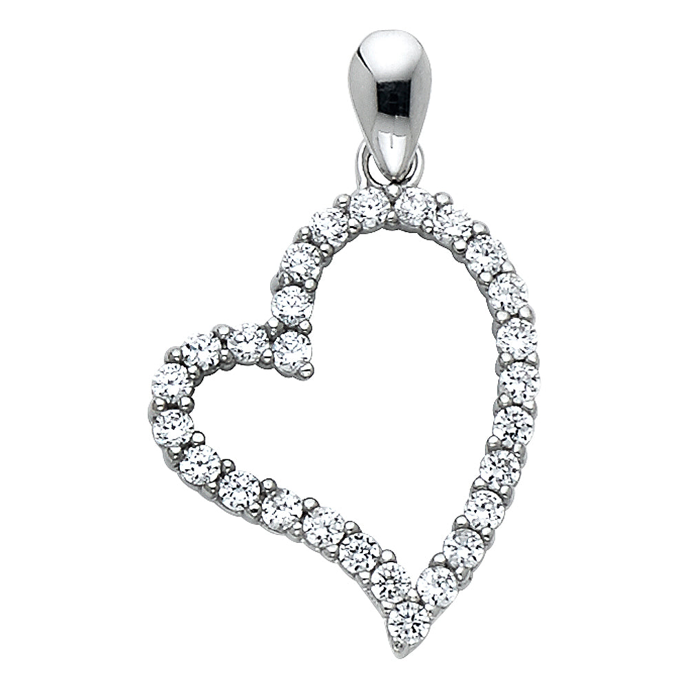 14K Yellow Gold Mom, Family, Baby & Heart Pendant - PT569