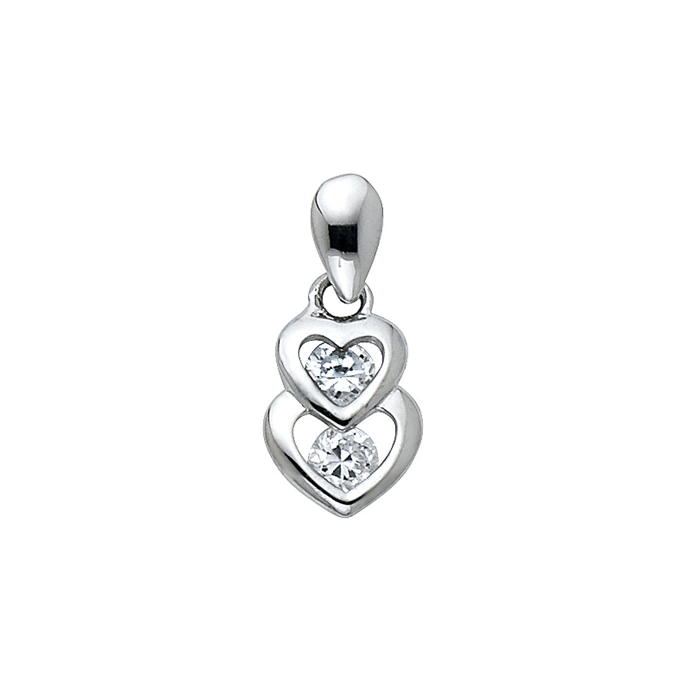 14K Yellow Gold Mom, Family, Baby & Heart Pendant - PT572