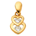 14K Yellow Gold Mom, Family, Baby & Heart Pendant - PT586