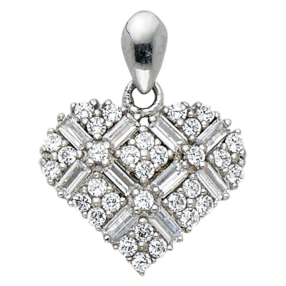 14K Yellow Gold Mom, Family, Baby & Heart Pendant - PT587