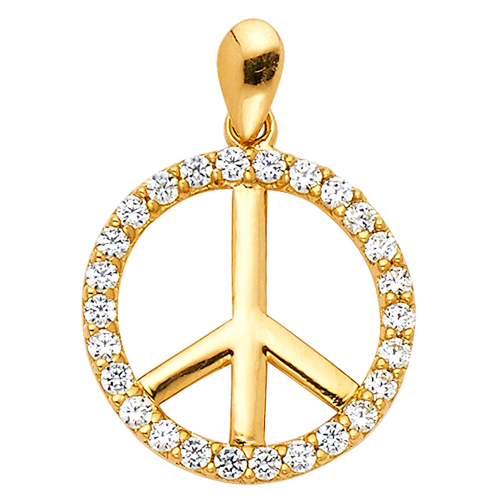 14K Yellow Gold Mom, Family, Baby & Heart Pendant - PT592