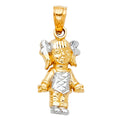 14K Yellow Gold Mom, Family, Baby & Heart Pendant - PT667