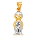 14K Yellow Gold Mom, Family, Baby & Heart Pendant - PT668