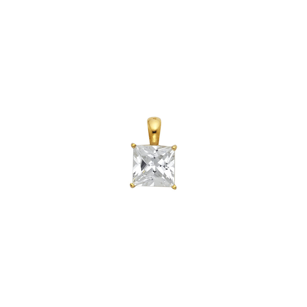 14K Yellow Gold Stud Earring & Solitaire Jewelry 6mm - PT701