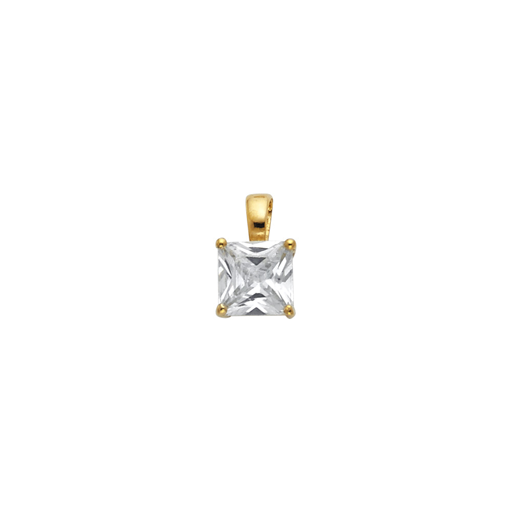 14K Yellow Gold Stud Earring & Solitaire Jewelry 6mm - PT702