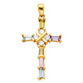14K Yellow Gold Cross Pendant - PT818
