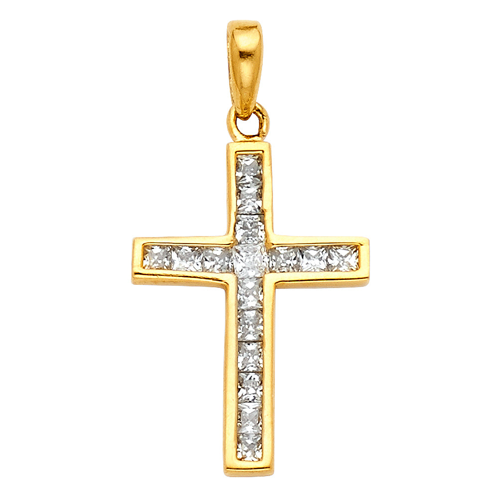 14K Yellow Gold Cross Pendant - PT820