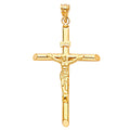 14K Yellow Gold Crucifix Cross Pendant - PT836