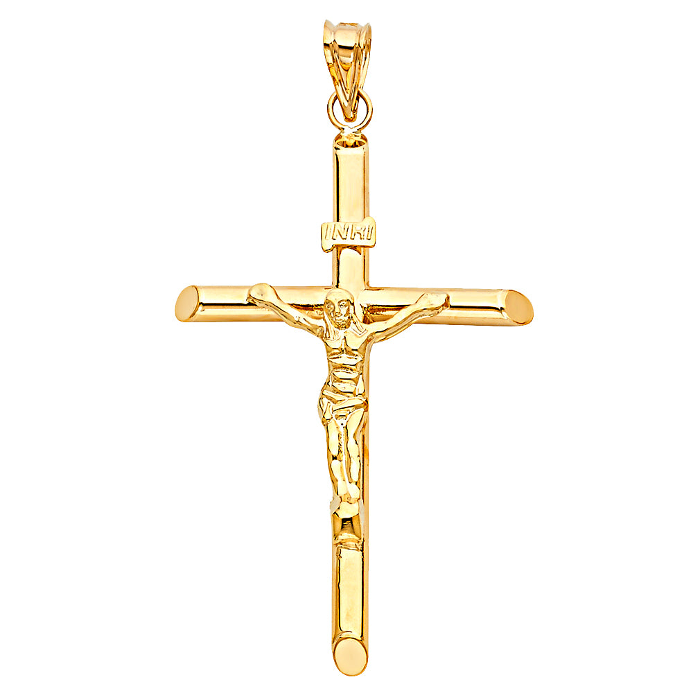 14K Yellow Gold Crucifix Cross Pendant - PT836