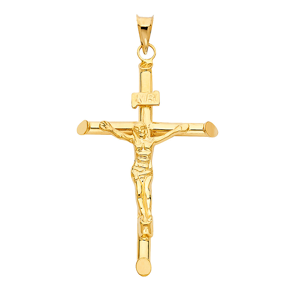 14K Yellow Gold Crucifix Cross Pendant - PT837