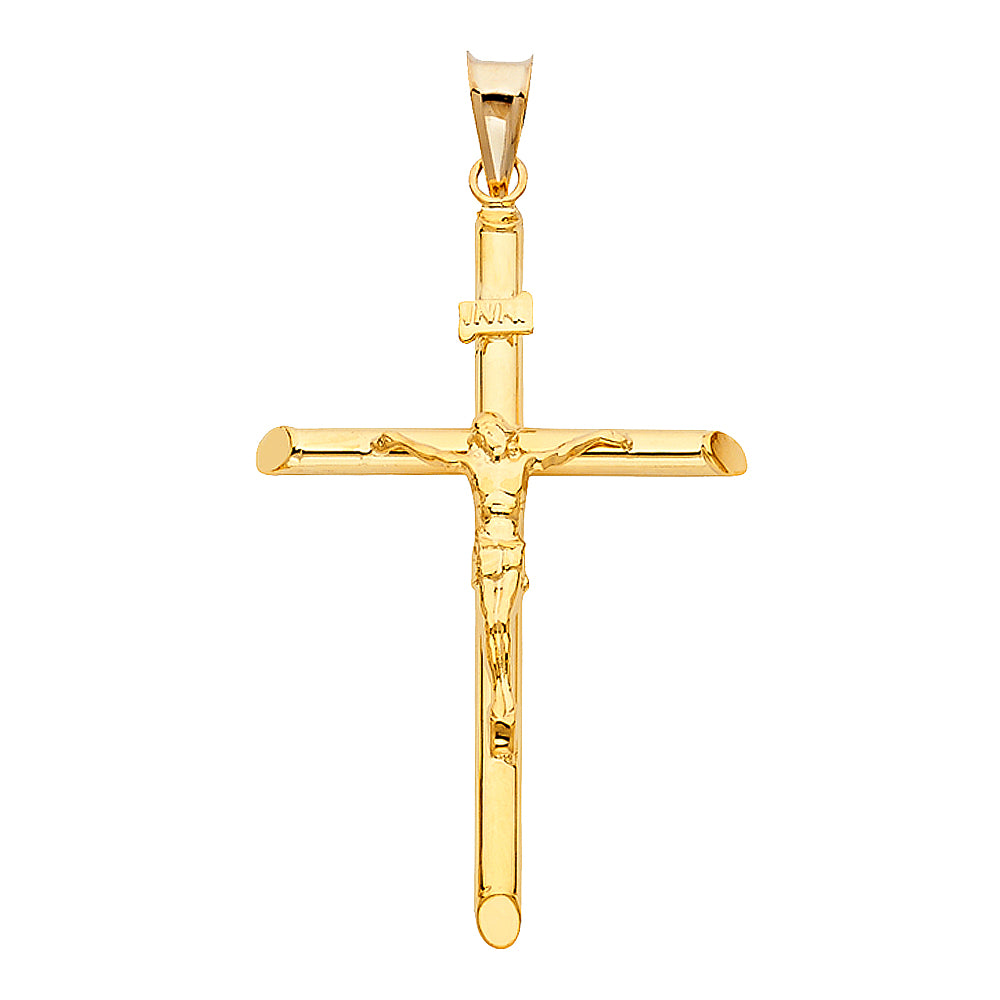 14K Yellow Gold Crucifix Cross Pendant - PT838