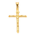 14K Yellow Gold Crucifix Cross Pendant - PT839