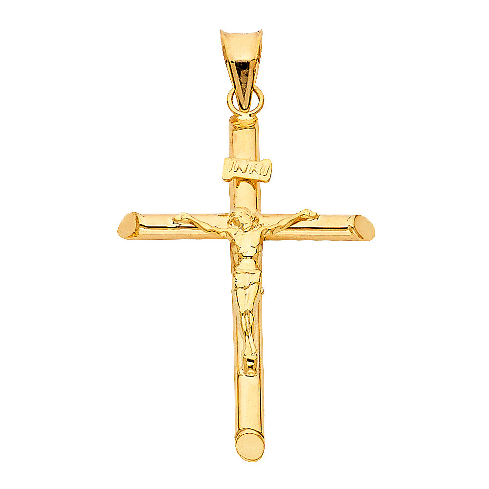 14K Yellow Gold Crucifix Cross Pendant - PT839