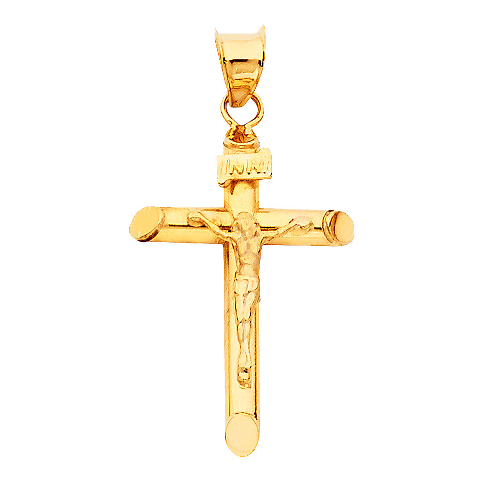 14K Yellow Gold Crucifix Cross Pendant - PT840