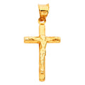 14K Yellow Gold Crucifix Cross Pendant - PT841