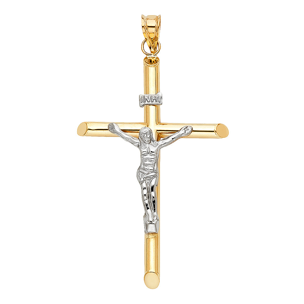 14K Yellow Gold Crucifix Cross Pendant - PT847