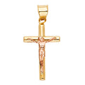 14K Yellow Gold Crucifix Cross Pendant - PT848