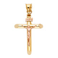 14K Yellow Gold Crucifix Cross Pendant - PT849