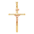 14K Yellow Gold Crucifix Cross Pendant - PT851