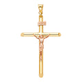 14K Yellow Gold Crucifix Cross Pendant - PT852