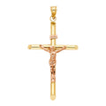 14K Yellow Gold Crucifix Cross Pendant - PT853