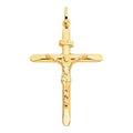 14K Yellow Gold Crucifix Cross Pendant - PT854
