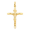 14K Yellow Gold Crucifix Cross Pendant - PT855
