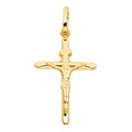 14K Yellow Gold Crucifix Cross Pendant - PT856