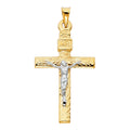 14K Yellow Gold Crucifix Cross Pendant - PT857